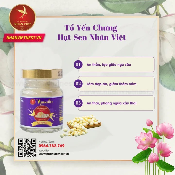 Alternative view of Lốc 6 Hũ Yến Sào 30% Yến Chưng Hạt Sen Nhân Việt Hũ 70ml - Nhân Việt