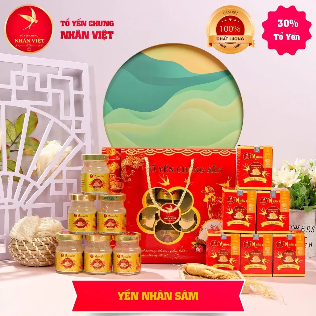 Lốc 6 Hũ Yến Sào 30% Yến Chưng Nhân Sâm Nhân Việt Hũ 70ml - Nhân Việt