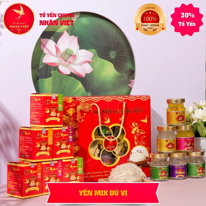 Lốc 6 Hũ Yến Sào 30% Yến Chưng Mix Đủ Vị Nhân Việt Hũ 70ml - Nhân Việt