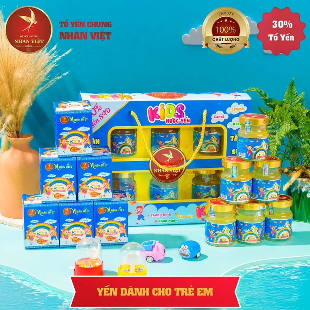 Lốc 6 Hũ Yến Sào 30% Yến Cho Bé Nhân Việt Kids Giúp Bé Ăn Ngon, Cao Lớn Hũ 70ml - Nhân Việt
