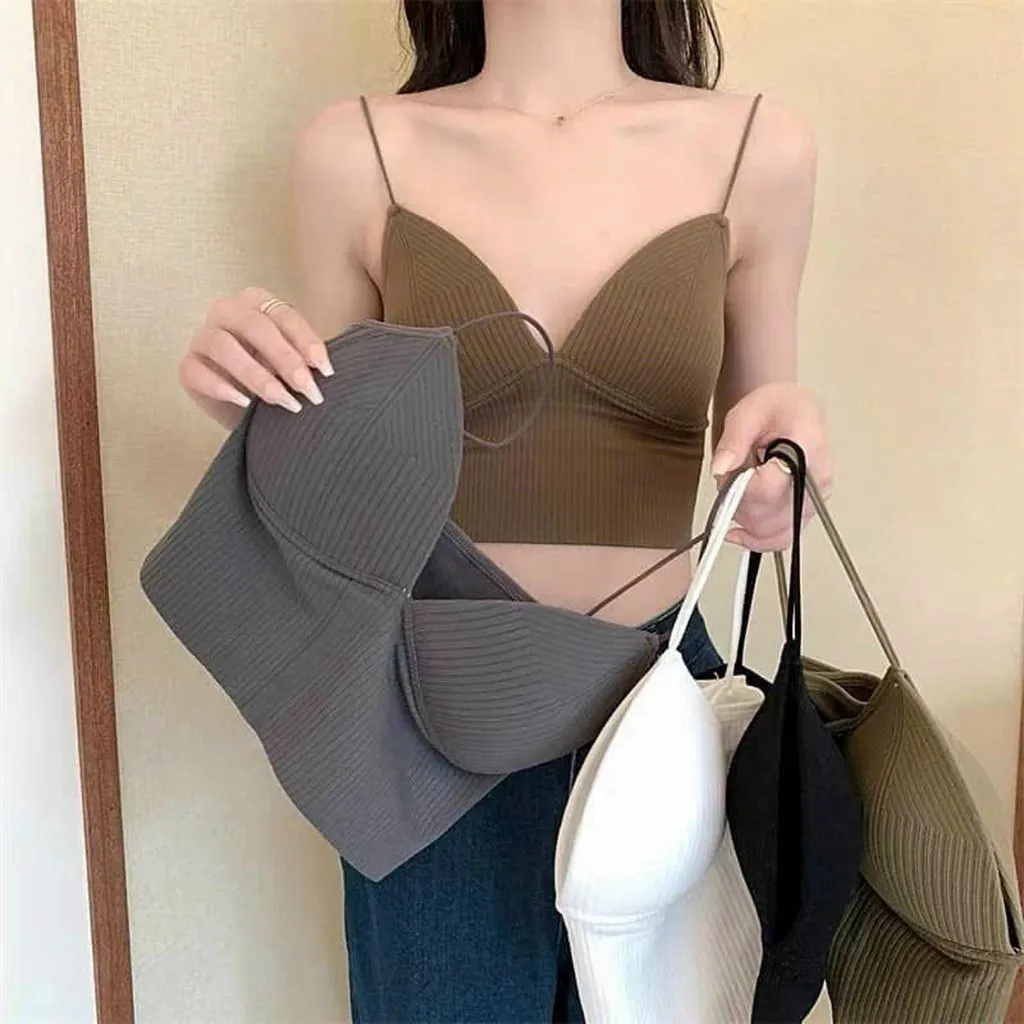 Áo Len Bra Tăm Dạng Áo Croptop Dưới 58kg Dành Cho Nữ
