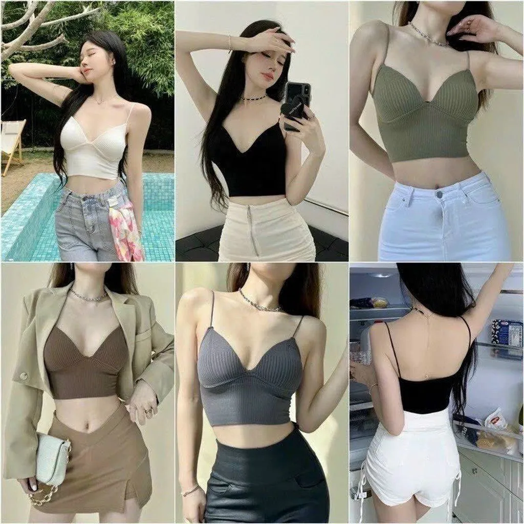 Alternative view of Áo Len Bra Tăm Dạng Áo Croptop Dưới 58kg Dành Cho Nữ
