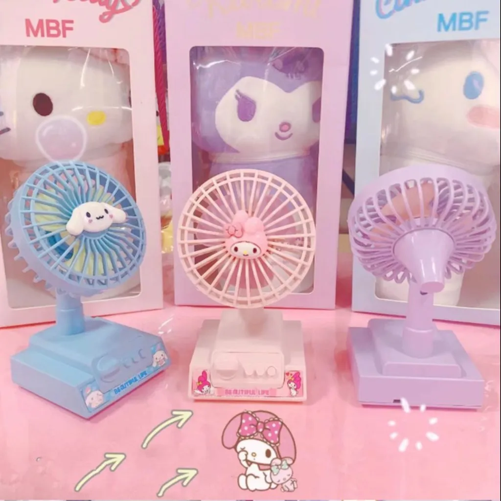 Quạt Điện Sạc Tích Điện Du Lịch Mini Fan, Quạt Usb Cầm Tay Cắm Trại Kawaii Anime - Shop Mẹ Bống