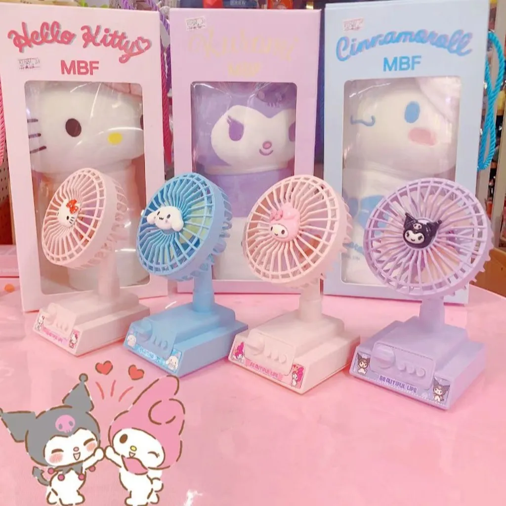 Alternative view of Quạt Điện Sạc Tích Điện Du Lịch Mini Fan, Quạt Usb Cầm Tay Cắm Trại Kawaii Anime - Shop Mẹ Bống