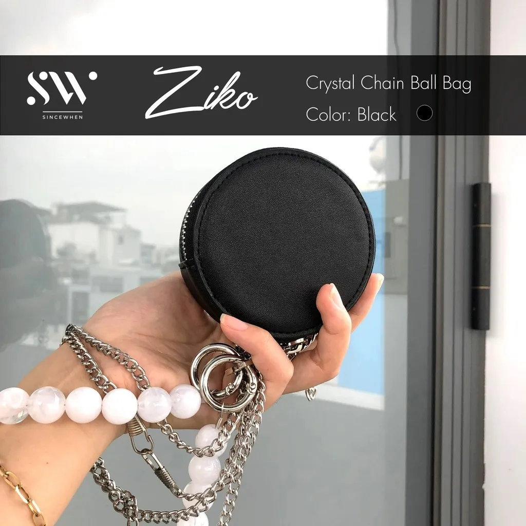 Túi Mini Ziko Dáng Tròn Dây Chuỗi Ngọc (crystal Chain Ball Bag) - Sincewhen
