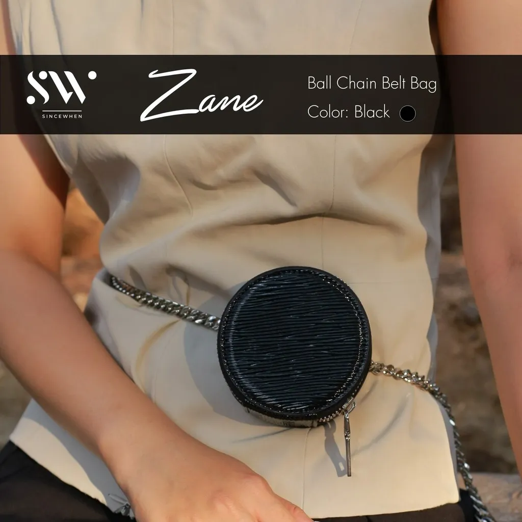 Alternative view of Túi Đeo Thắt Lưng Zane Kim Loại Dáng Tròn - Đen (ball Chain Belt Bag) - Sincewhen