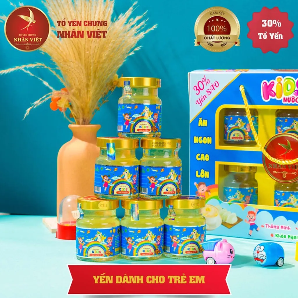 [3 Hũ Yến Kids Tặng Đồ Chơi] Yến Sào 30% Yến Cho Bé Nhân Việt Kids Giúp Bé Ăn Ngon, Cao Lớn Hũ 70ml - Nhân Việt
