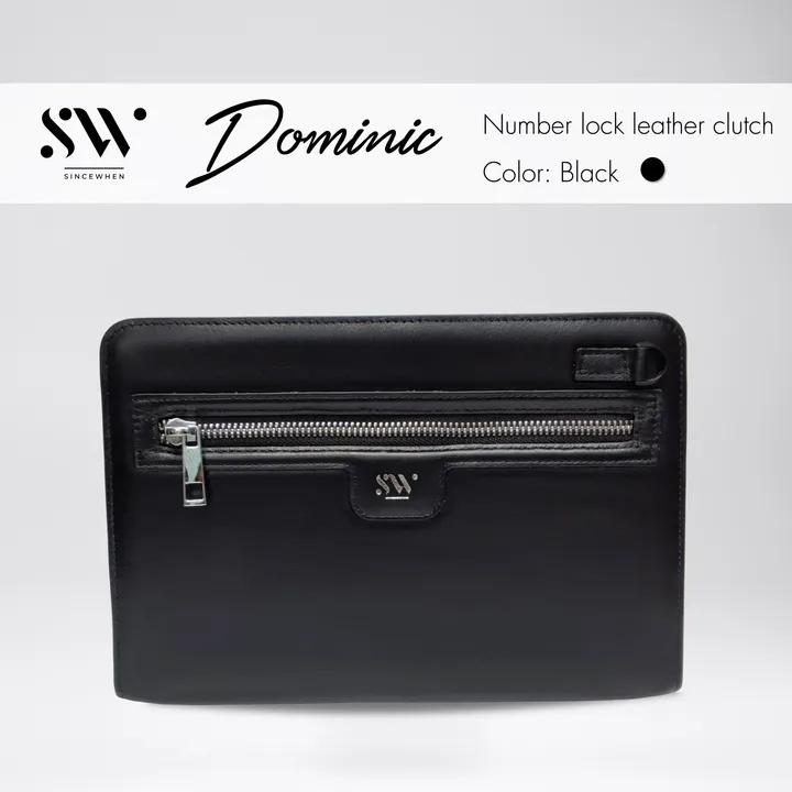Alternative view of Clutch Da Thật Dominic Khóa Số Hiện Đại (number Lock Leather Clutch) - Sincewhen