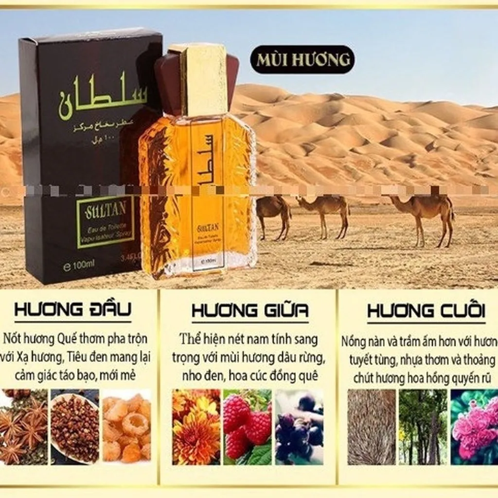 Tinh Dầu Nước Hoa Nam Dubai Sultan 100ml Lưu Hương Nhẹ Nhàng Thơm Mát - Su