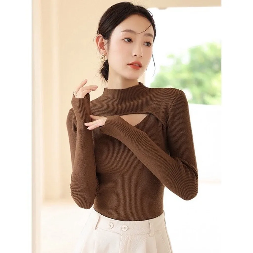 Alternative view of Áo Len Dệt Kim Thiết Kế Khoét Ngực Sexy, Độc Đáo Sldca140 - Diepchi Fashion