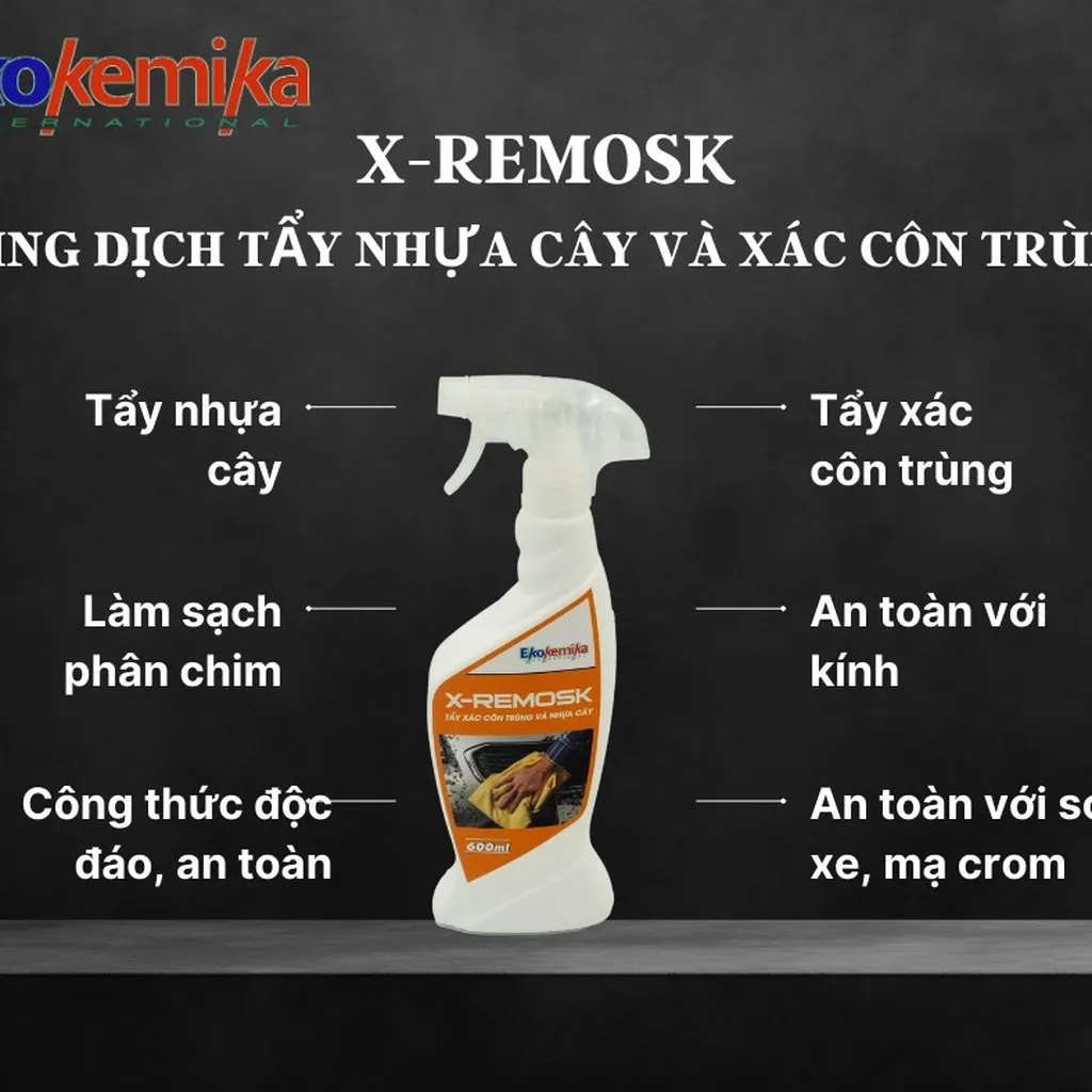 Alternative view of Dung Dịch Tẩy Nhựa Cây & Xác Côn Trùng X-remosk 600ml Thương Hiệu Ekokemika