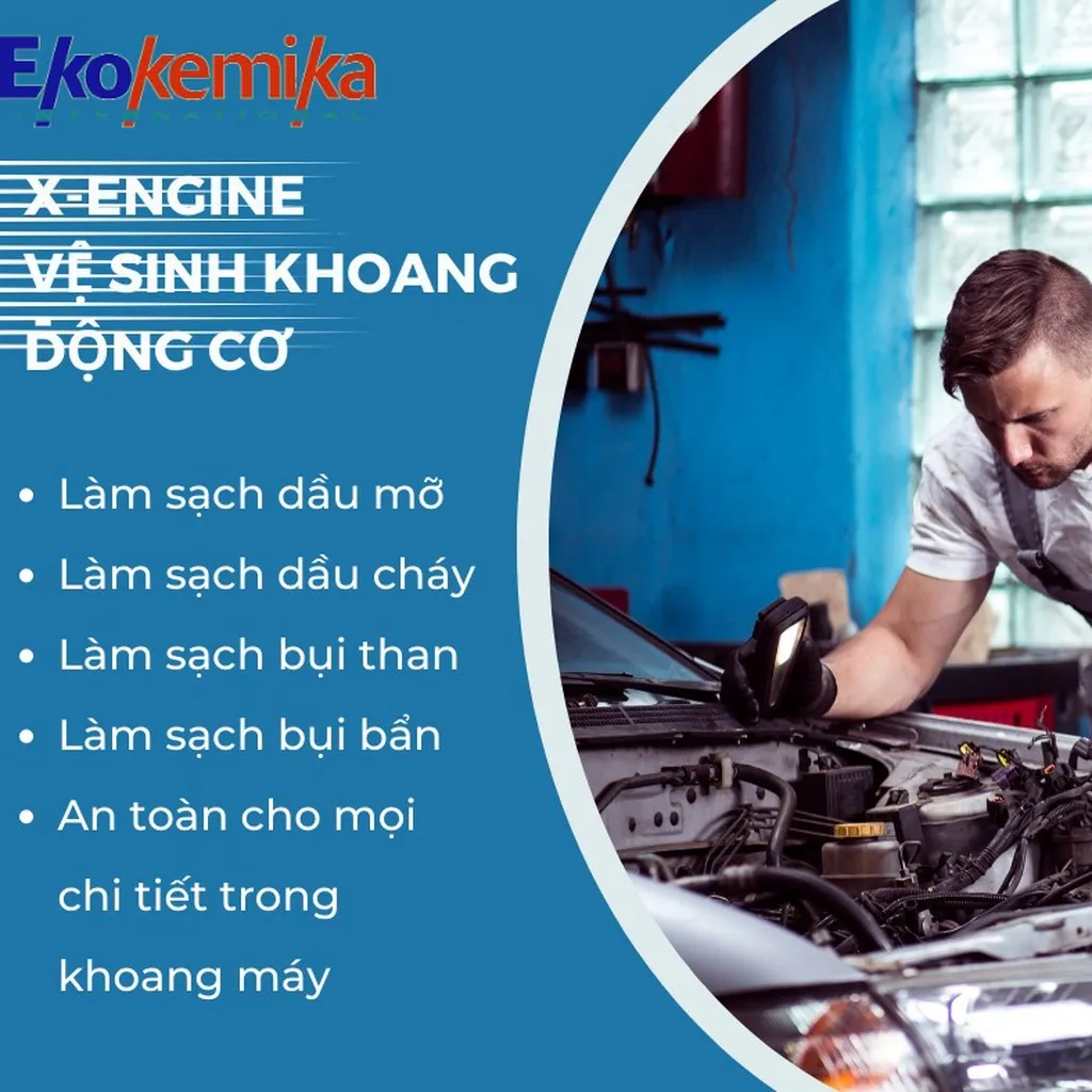 Alternative view of Dung Dịch Làm Sạch Khoang Động Cơ/ Khoang Máy Ô Tô X-engine 600ml Thương Hiệu Ekokemika