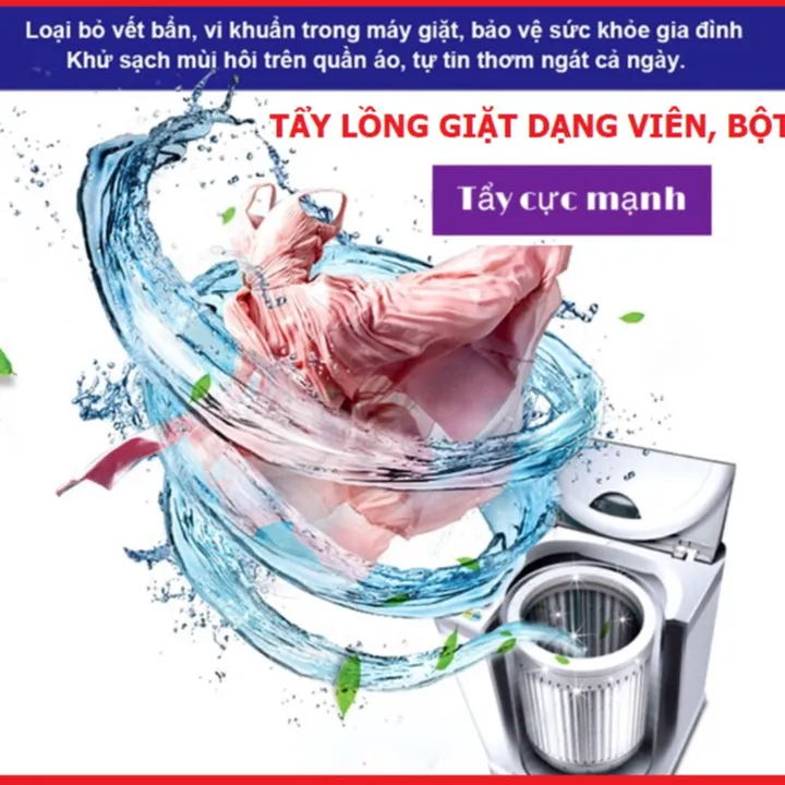 Tẩy Lồng Máy Giặt Dạng Viên ( Hộp 12 Viên ), Dạng Bột ( Túi 450g) Ctb381 - Bechip