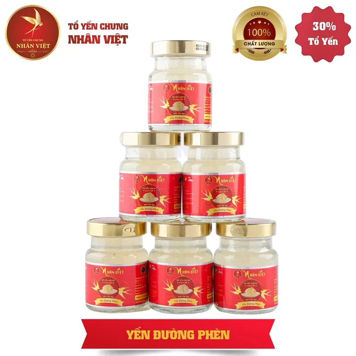 [10 Hũ Tặng 1] Yến Sào 30% Yến Chưng Đường Phèn Nhân Việt Hũ 70ml Mua 10 Tặng 1- Nhân Việt