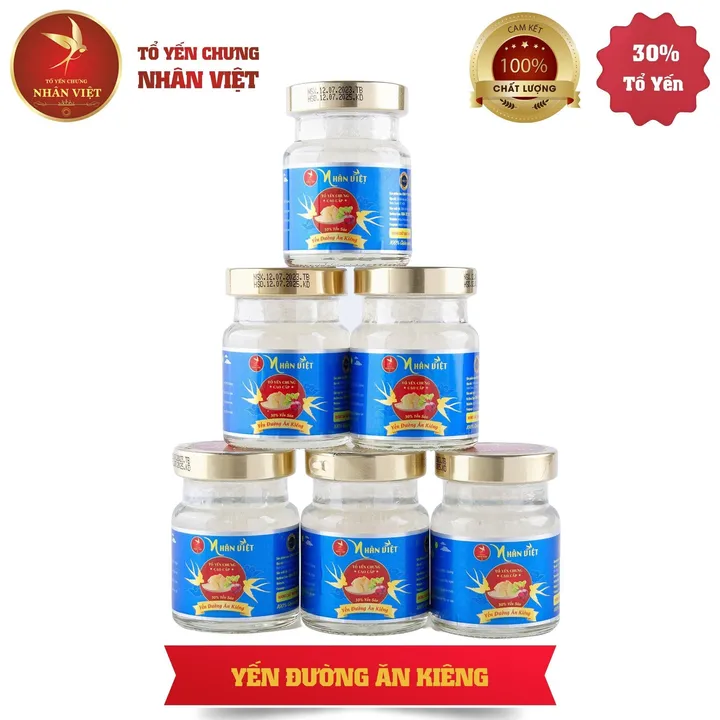 [10 Hũ Tặng 1] Yến Sào 30% Yến Chưng Đường Kiêng Nhân Việt Hũ 70ml Mua 10 Tặng Thêm 1- Nhân Việt