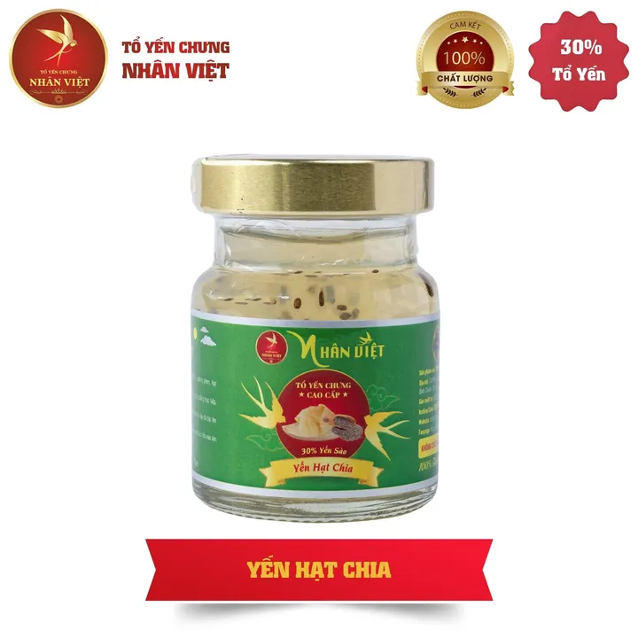 Alternative view of [10 Hũ Tặng 1 Hũ] Yến Sào 30% Yến Chưng Hạt Chia Nhân Việt Nguyên Chất Hũ 70ml Mua 10 Hũ Tặng 1 Hũ - Nhân Việt
