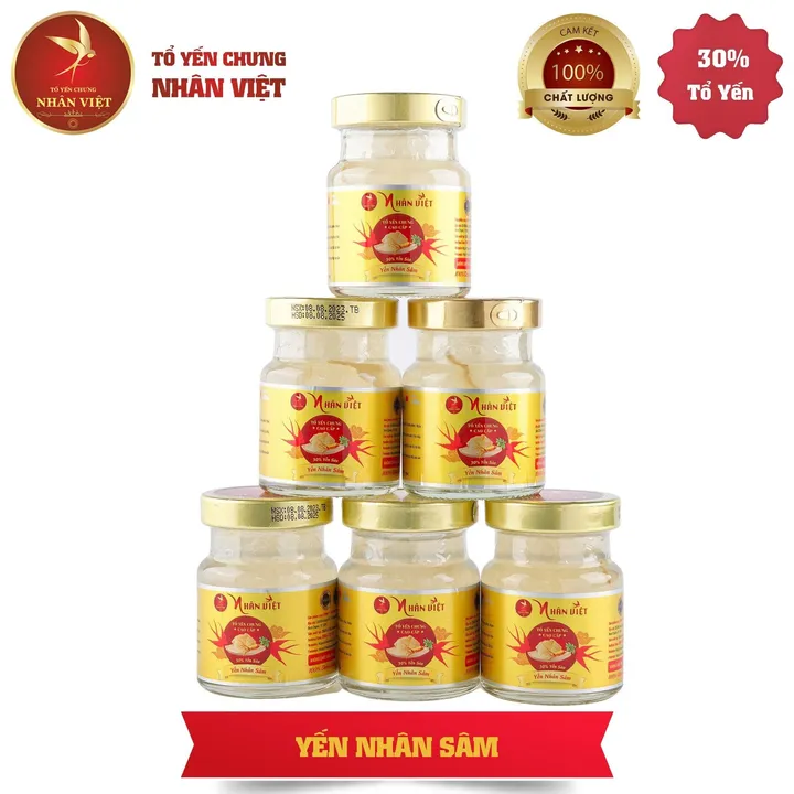 [10 Hũ Tặng 1] Yến Sào 30% Yến Chưng Nhân Sâm Nhân Việt Hũ 70ml Mua 10 Hũ Tặng 1 Hũ- Nhân Việt