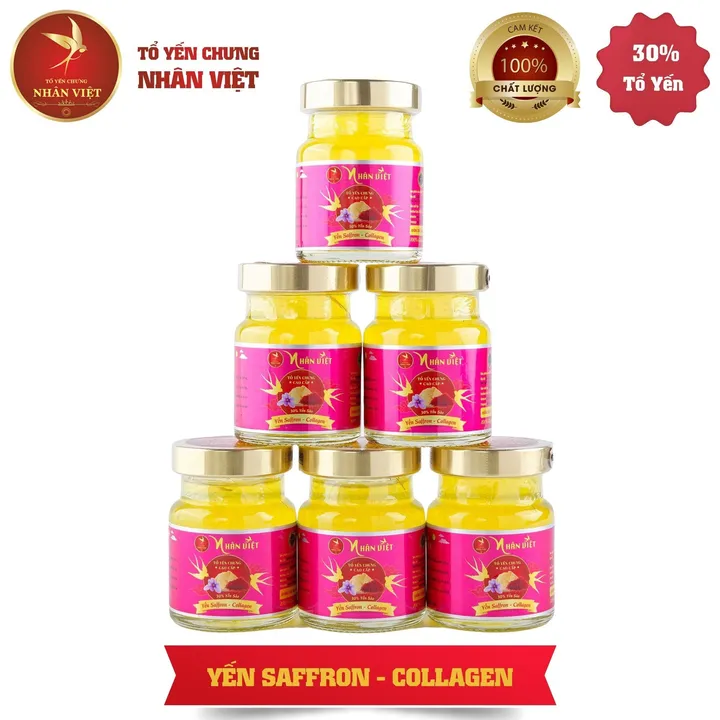 [10 Hũ Tặng 1 Hũ] Yến Sào 30% Yến Chưng Saffron Collagen Nhân Việt Hũ 70ml Mua 10 Hũ Tặng 1 Hũ - Nhân Việt