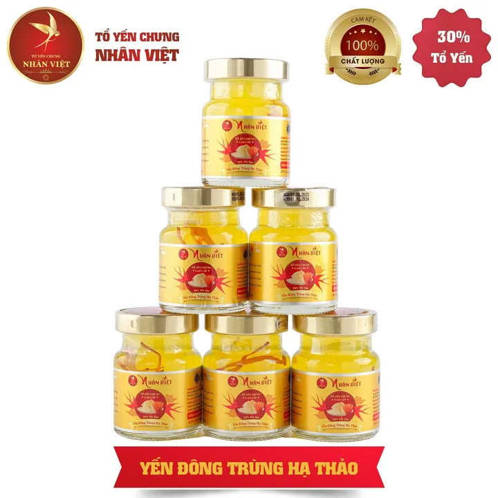 [10 Hũ Tặng 1] Yến Sào 30% Yến Chưng Đông Trùng Hạ Thảo Nhân Việt Hũ 70ml Mua 10 Hũ Tặng 1 Hũ- Nhân Việt