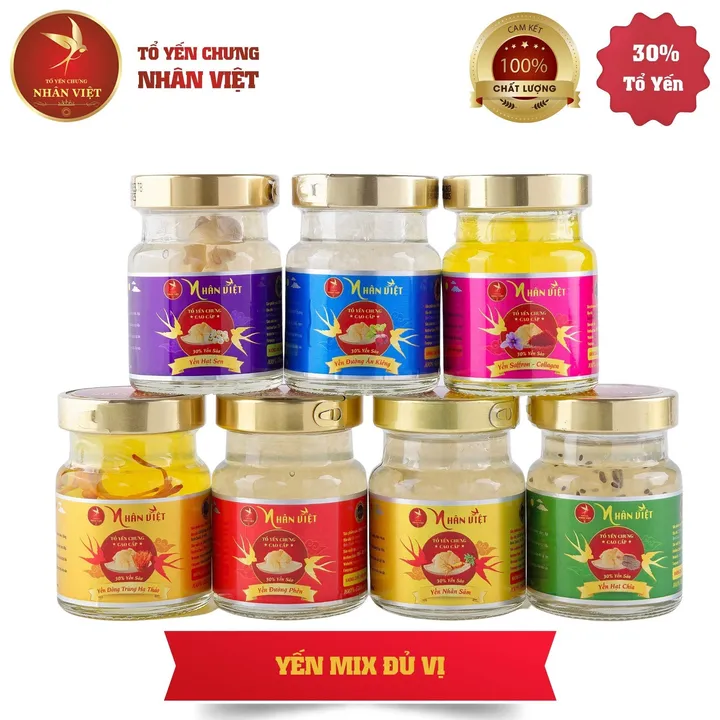 [10 Hũ Tặng 1] Combo 10 Hũ Yến Chưng 30% Yến Nhân Việt Vị Ngẫu Nhiên - Tặng Thêm 1 Hũ - Yến Nhân Việt