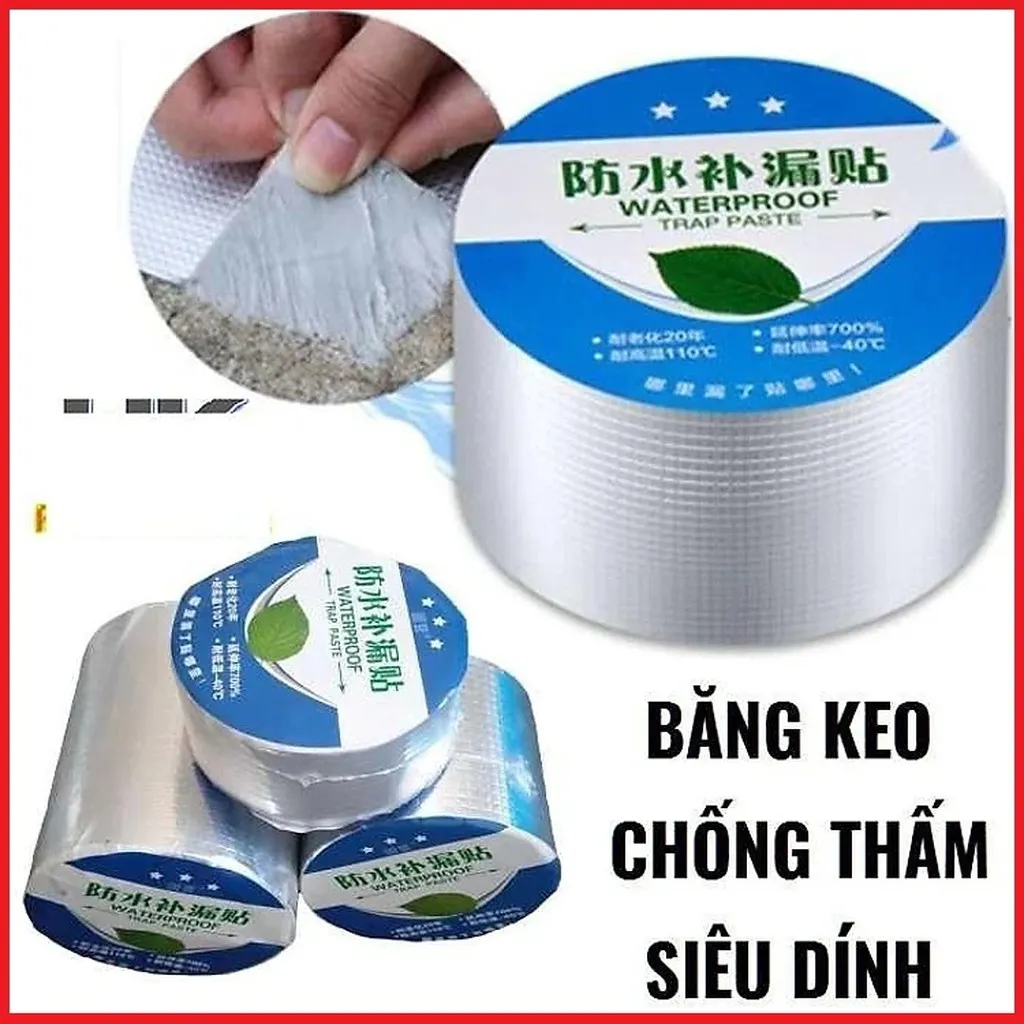Băng Keo Chống Thấm, Chống Dột, Miếng Dán Siêu Dính, Chống Thấm Nước Cuộn Dài 5m Ctb389 - Bechip