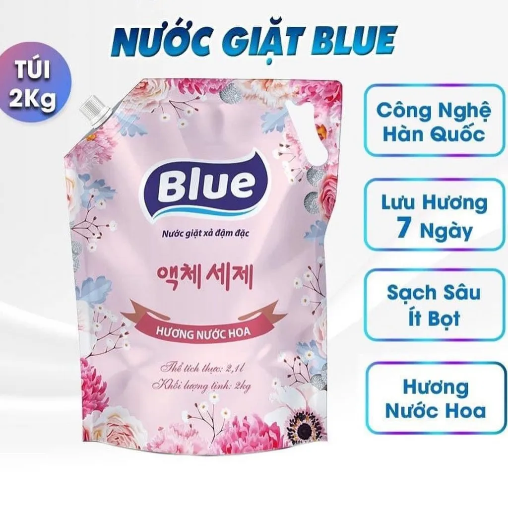 Alternative view of Combo 2 Túi Nước Giặt Blue Hàn Quốc Hương Thảo Mộc, Hương Nước Hoa Chính Hãng 4000ml/2 Túi - Blue