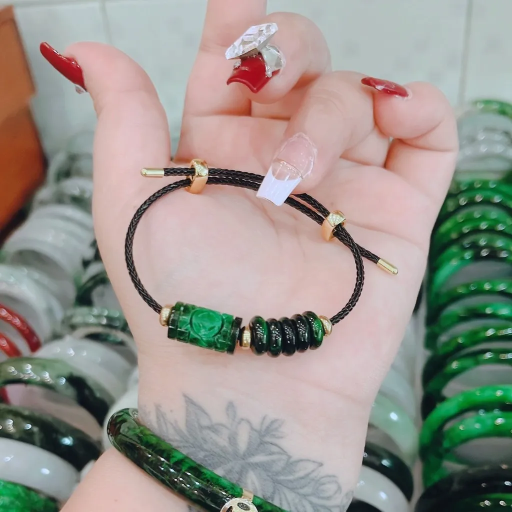 Alternative view of Vòng Tay Lu Thống Trạm Ngũ Điếu Ngọc Cẩm Thạch Sơn Thủy Thiên Nhiên - Thắng Giang