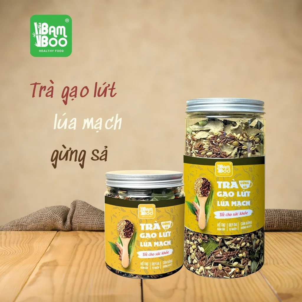 Alternative view of Trà Gạo Lứt Lúa Mạch Gừng Sả Detoko Phiên Bản Mới - Detoko
