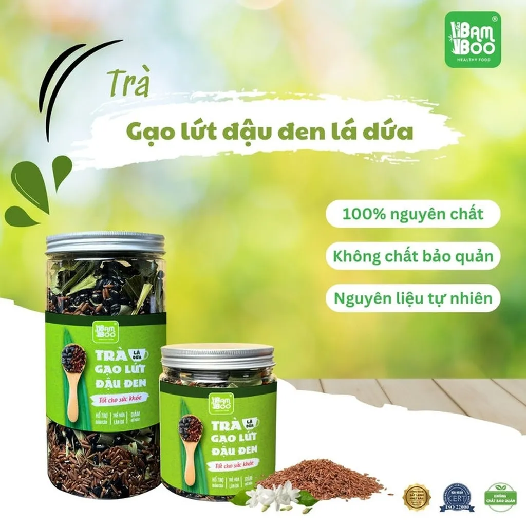 Trà Gạo Lứt Đậu Đen Lá Dứa Hoa Nhài Phiên Bản Cao Cấp - Detoko