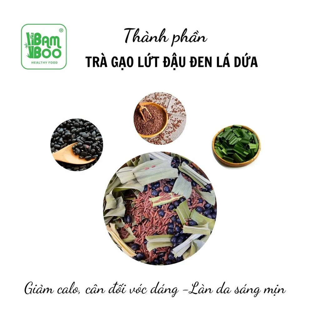 Alternative view of Trà Gạo Lứt Đậu Đen Lá Dứa Hoa Nhài Phiên Bản Cao Cấp - Detoko