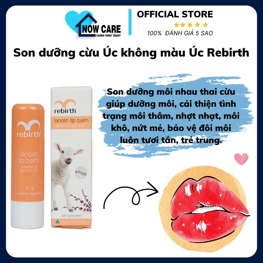 Son Dưỡng Cừu Úc Không Màu Pháp - Rebirth