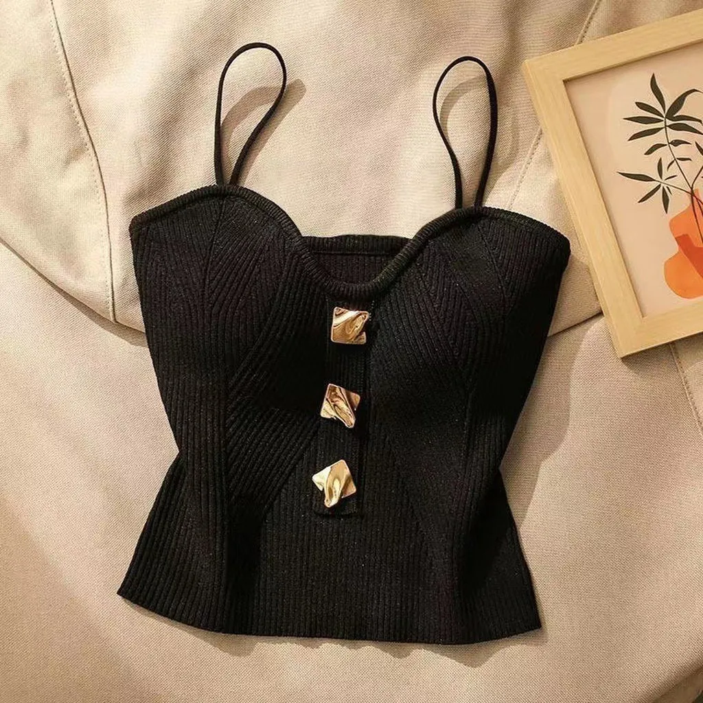 Alternative view of Áo Len Cúp Ngực Mặc Trong Vest Cúc Vàng Sang Trọng Freesize Dưới 60kg Wh448 - Winnie House