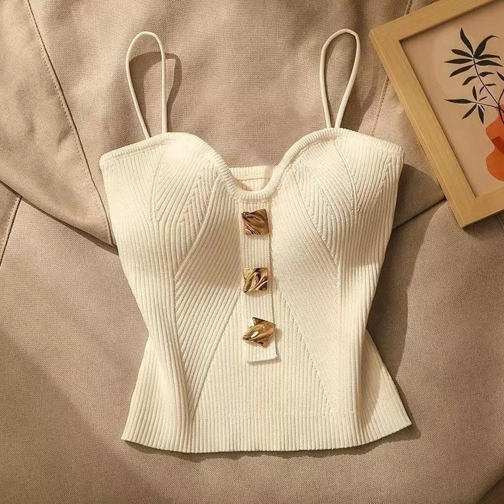 Alternative view of Áo Len Cúp Ngực Mặc Trong Vest Cúc Vàng Sang Trọng Freesize Dưới 60kg Pp448 - Pipi Store