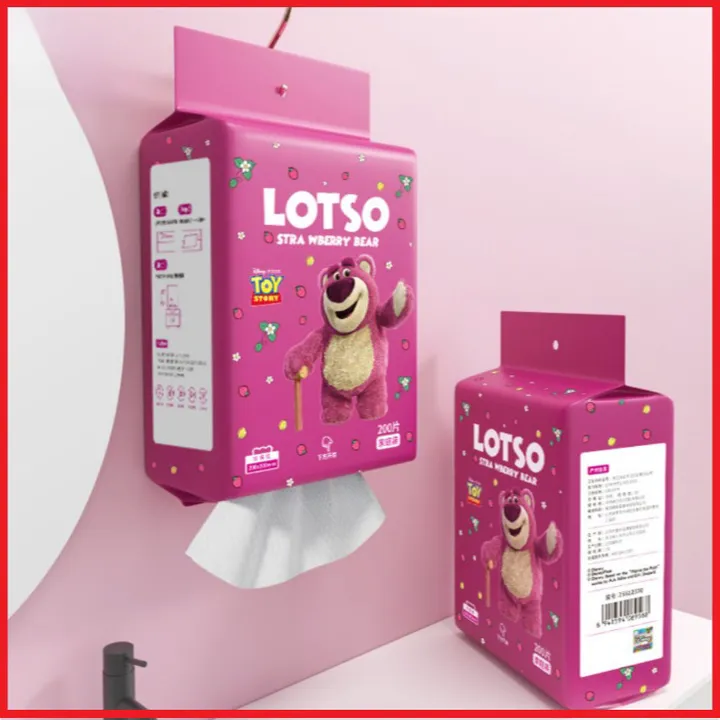 Alternative view of Khăn Lau Đa Năng Gấu Dâu Lotso Bịch 200 Tờ Mềm Mại Êm Ái Ctb414 - Bechip