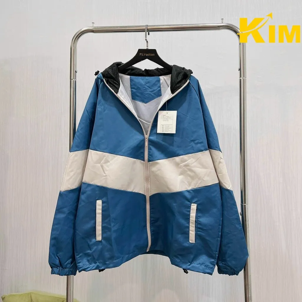 Áo Khoác Dù Form Rộng Unisex Phối Màu Siêu Xinh Có Nón - Kim