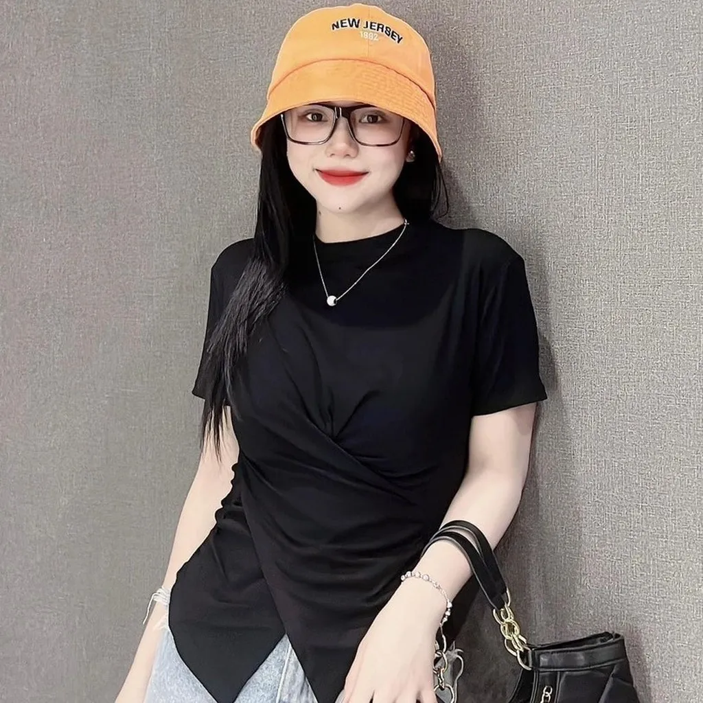 Alternative view of Áo Thun Tăm Lạnh Vạc Chéo Hack Dáng Cực Xinh - Lê Phương Boutique