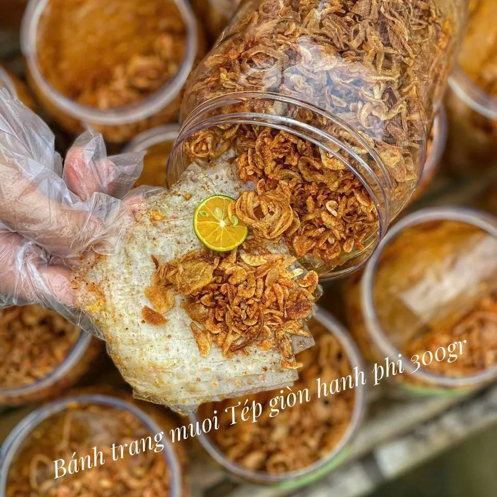 Bánh Tráng Tép Giòn Hành Phi 300gr 4 Không - Winnie House