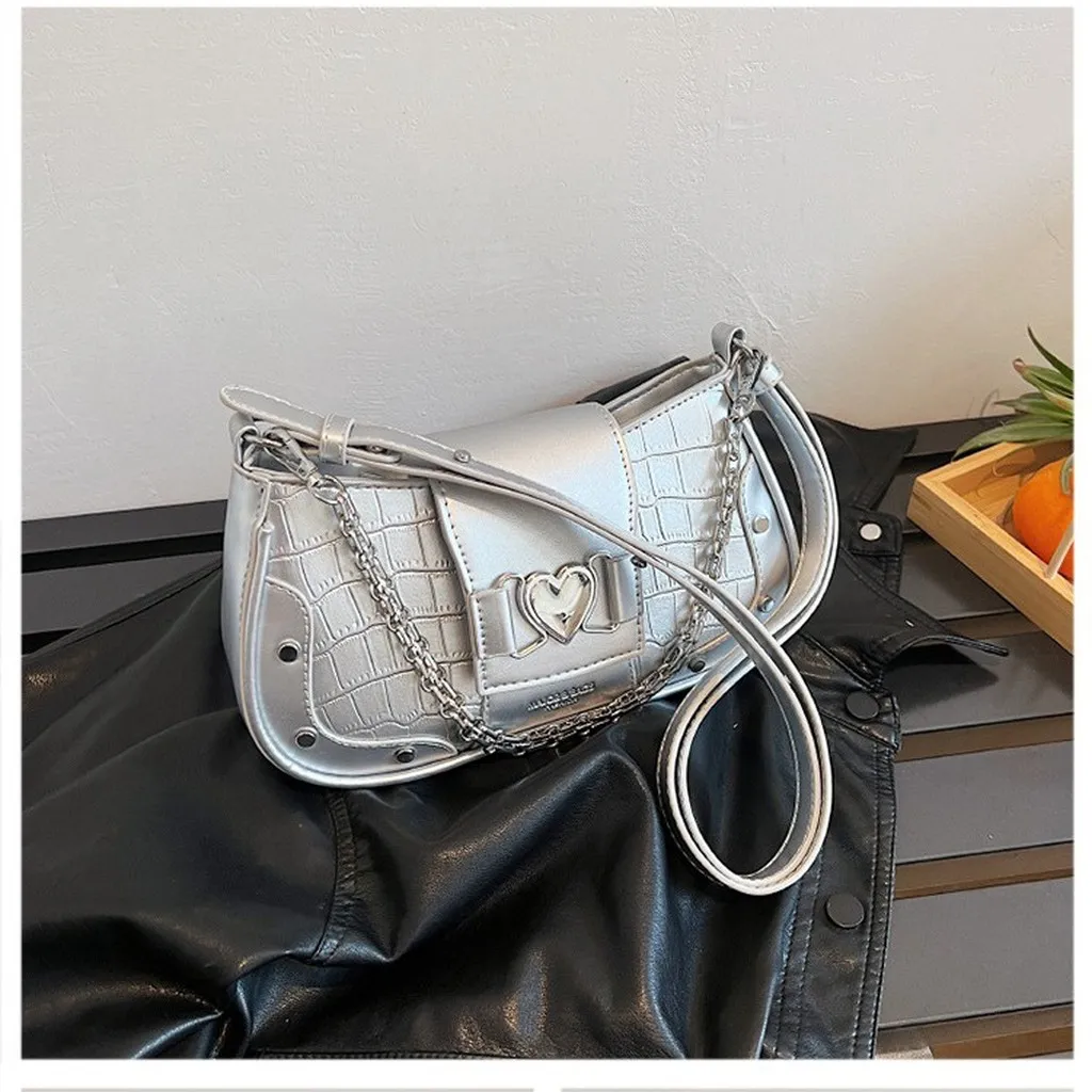 Alternative view of Túi Kẹp Nách, Đeo Vai Phối Xích Khóa Tim Thời Trang Siêu Hiện Đại Pp460 - Pipi Store