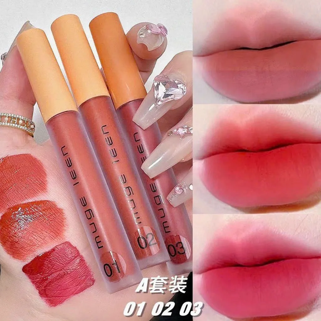 Alternative view of Son Kem Lì Set 3 Cây Muge Leen Fluffy Lip Glaze - Su