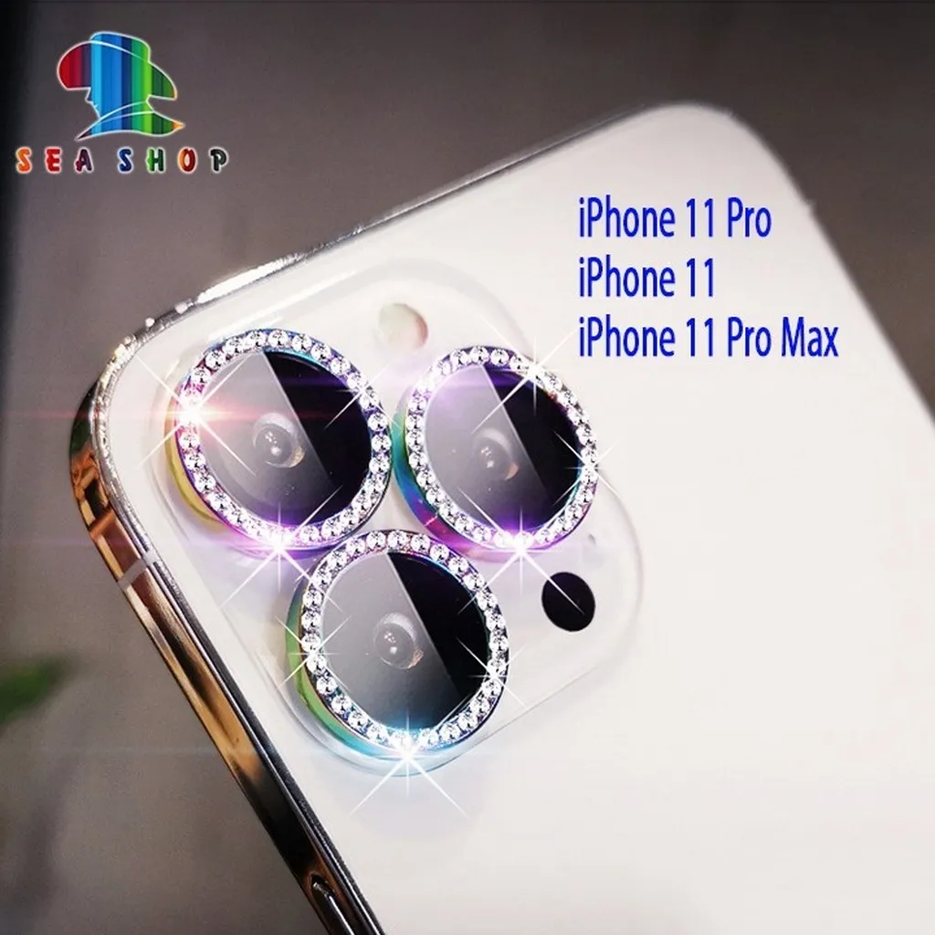Mắt Bảo Vệ Camera Đính Đá Cho Iphone 13 Mini, 13, 13 Pro Max - Chất Liệu Titan - Không Gây Yếu Sóng - Seashop