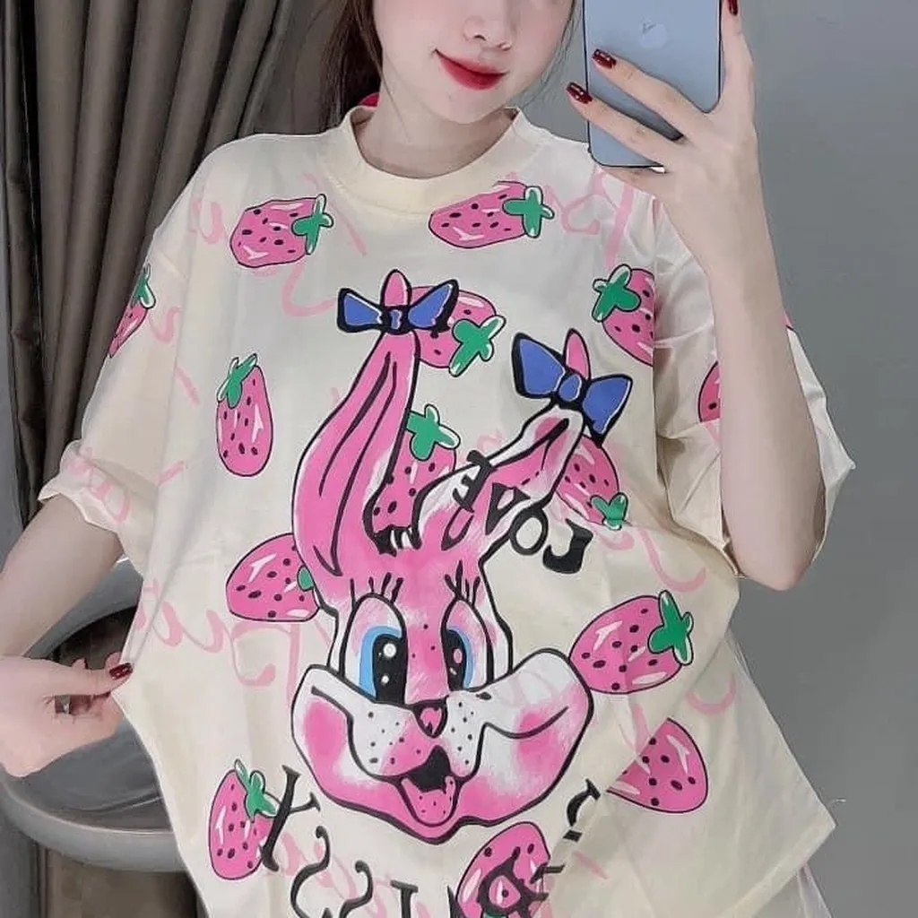 Set Bộ Đồ Nữ In Nổi Bé Thỏ Siêu Cute Dáng Form Rộng Chất Liệu Vải Thun Co Giãn Tốt Hàng Đẹp Lắm Nha Hot Trend-htm Fashion