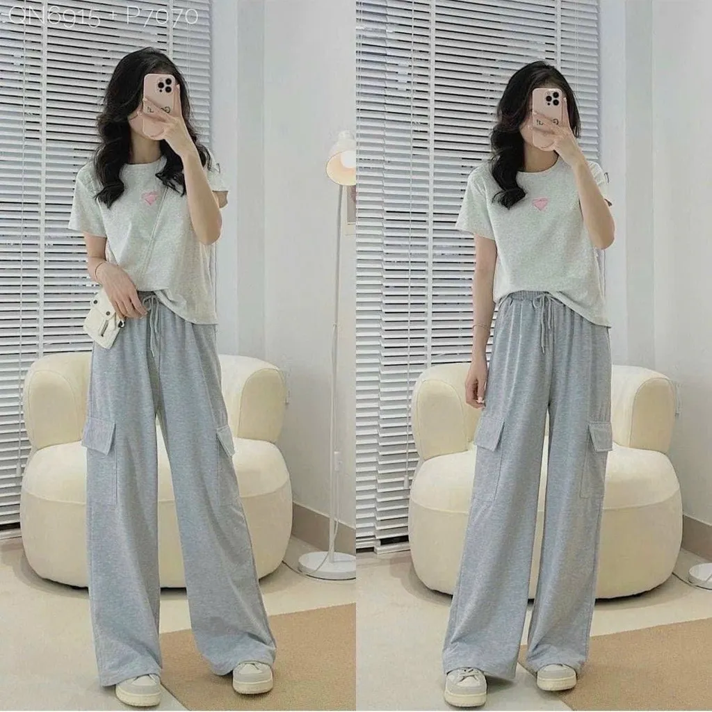 Alternative view of Quần Nỉ Nữ Dáng Form Rộng Siêu Đẹp Chất Vải Dày Mịn Có Dây Rút Siêu Tiện Bo Chun Hàng Đẹp Đang Hot Trend-htm Fashion
