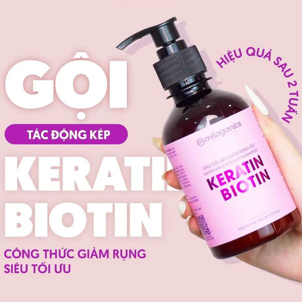 Alternative view of Liệu Trình Siêu Mọc Tóc Biotin & Keratin 4%: Dầu Gội, Dầu Xả, Xịt Mọc Tóc Hiệu Quả Sau 2 Tuần - Milaganics