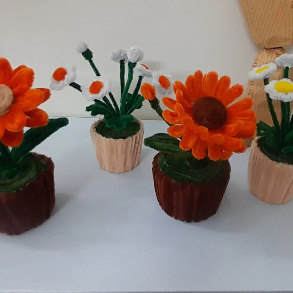 Alternative view of Chậu Hoa Kẽm Nhung Trang Trí Bàn Học, Bàn Làm Việc, Nhà Cửa Handmade Yk21
