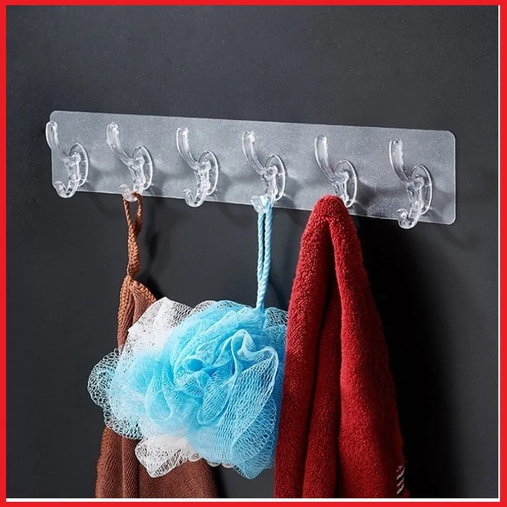 Thanh 6 Móc Dán Tường Trong Suốt Siêu Dính Ctb482 - Bechip