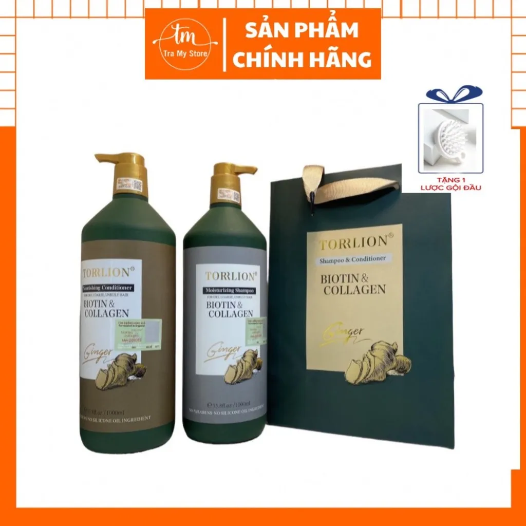 Dầu Gội Xả Gừng Biotin & Collagen Torrlion Dung Tích 1000ml - Torrlion