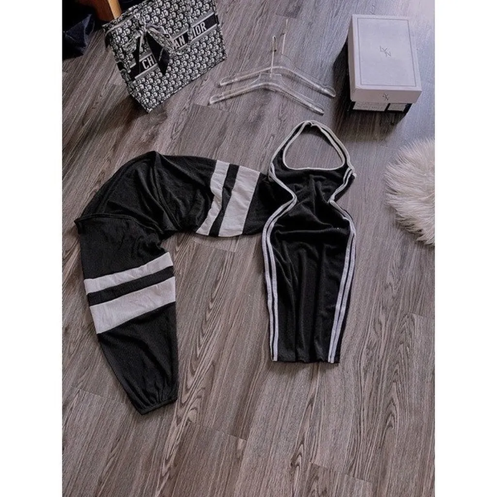 Alternative view of Sét Đầm Body Viền Kèm Áo Khoác Td Phối Viền Y Hình - Lê Phương Boutique