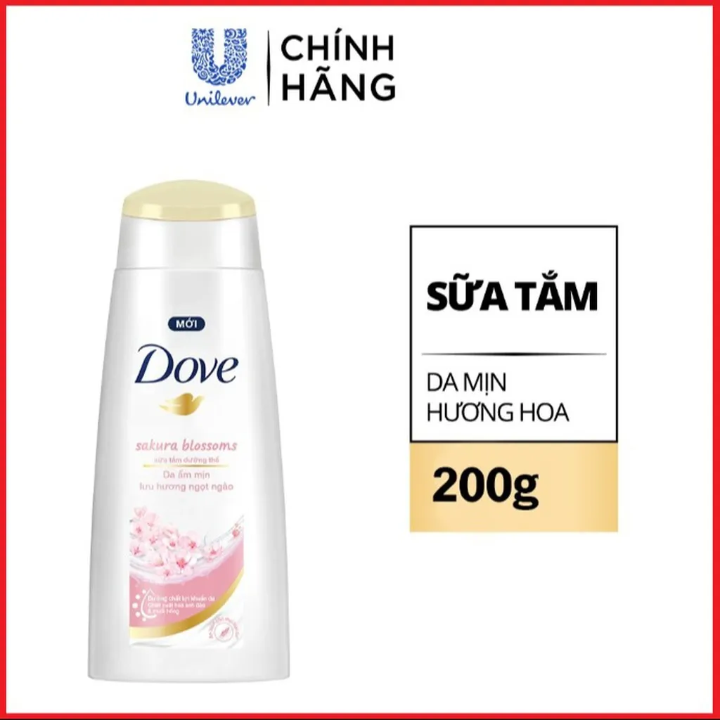Sữa Tắm Dưỡng Thể Dove Sakura Blossoms Hương Hoa Anh Đào 200g Ctb487 - Bechip