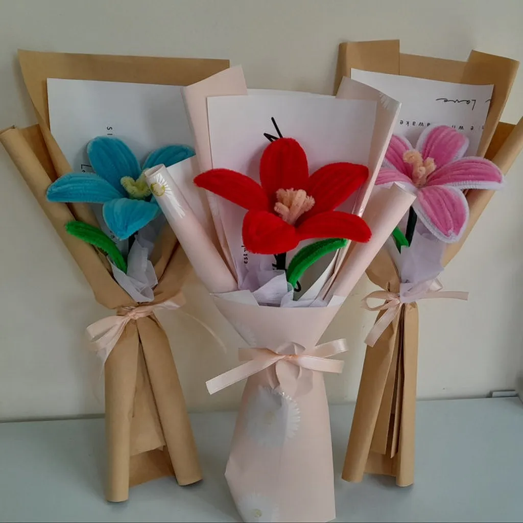 Bó Hoa Ly Kẽm Nhung Handmade Yukishop Yk23