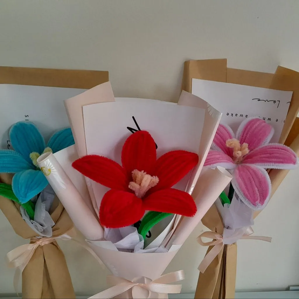 Alternative view of Bó Hoa Ly Kẽm Nhung Handmade Yukishop Yk23